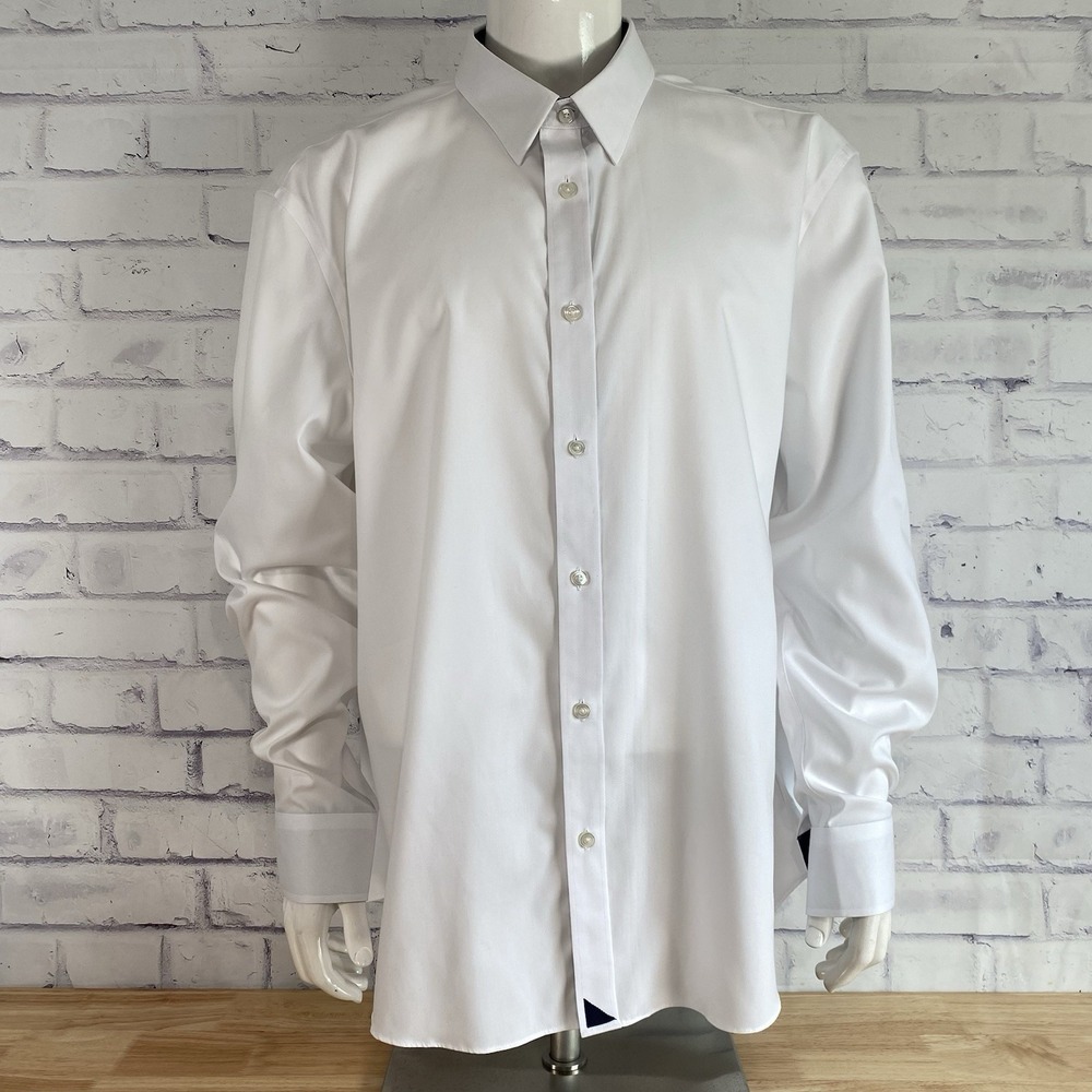 UNTUCKit Shirt Men's 3XL Long Sleeve Button Up Wrinkle Free Las Cases White - Picture 2 of 16
